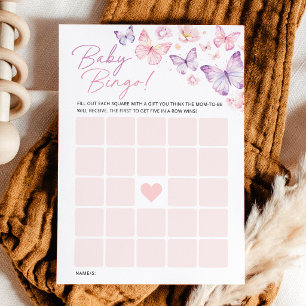 Conseil Carte de jeu de bingo pour baby shower Papillon Ro