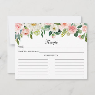 Conseil Carte de recette de douche florale blanche rose