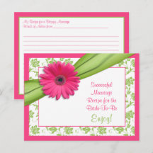 Carte de recette Gerber rose pour un mariage réuss