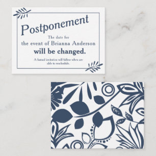 Conseil Carte d'information vintage Blue Floral Frame