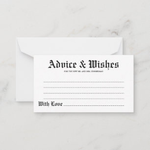 Conseil Conseils et souhaits Carte Mariage gothique