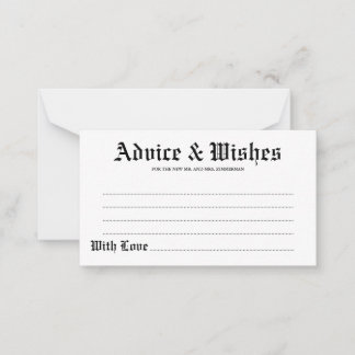 Conseil Conseils et souhaits Carte Mariage gothique