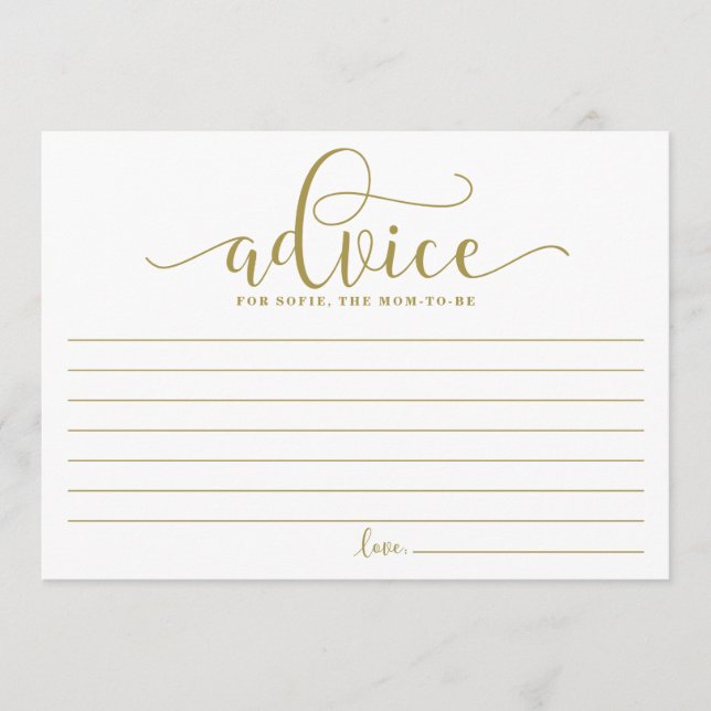 Conseil d'or pour la maman pour être calligraphie (Devant)