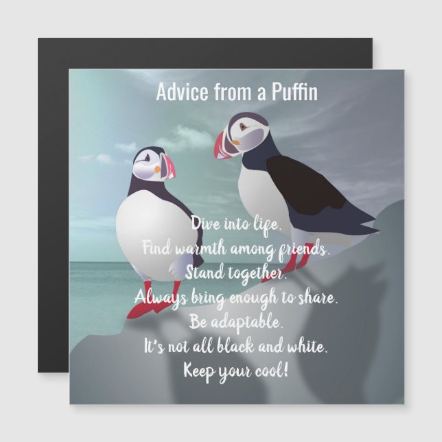 Conseil d'une carte magnétique Puffin Design (Devant / Derrière)