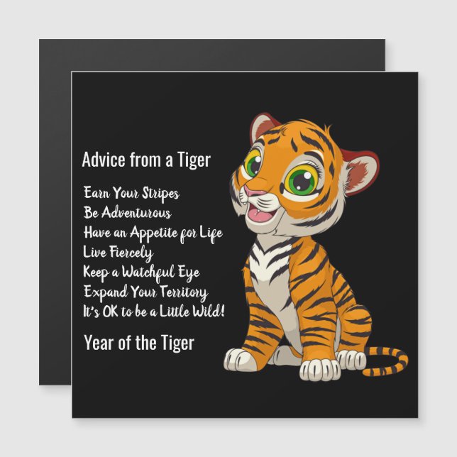 Conseil d'une carte magnétique Tiger Design (Devant / Derrière)