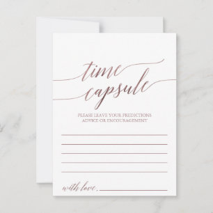 Conseil Elégante Rose Gold Calligraphie Time Capsule Carte