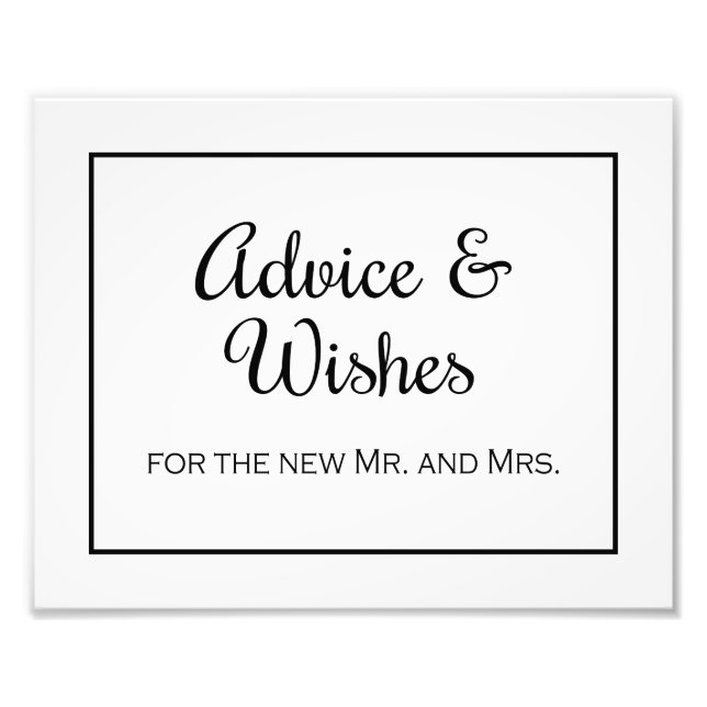 Conseil et souhaits Mariage Imprimer Photo Imprime (Devant)