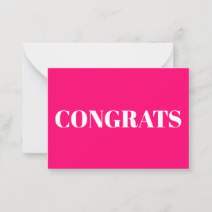 Conseil Félicitations, Félicitations, carte fuchsia rose c