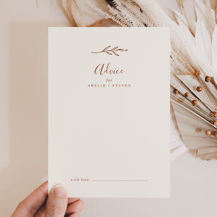 Conseil Feuille minimale   Carte Boho Cream Mariage Advice