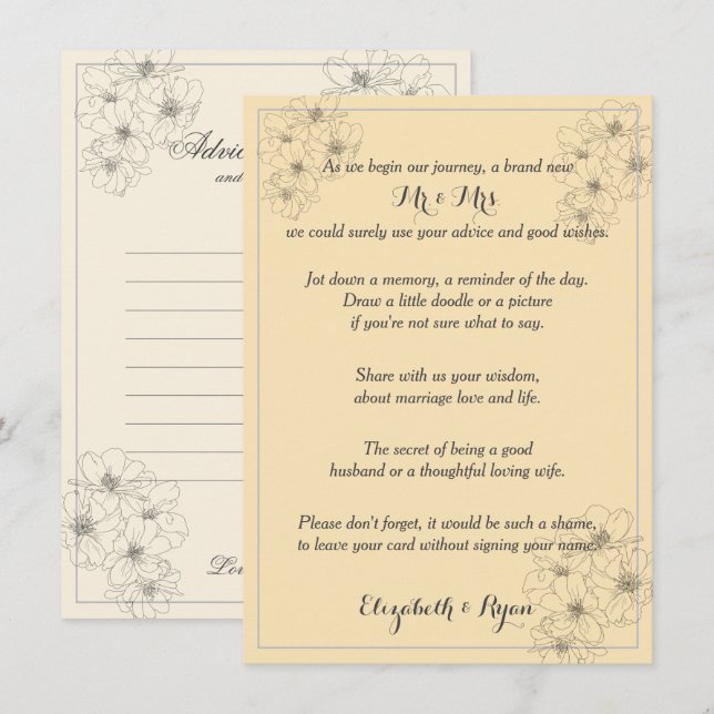 Conseil mariage Wives Love and Life Advice Card (Devant / Derrière)