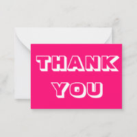 Merci, Merci, carte blanche rose fuchsia