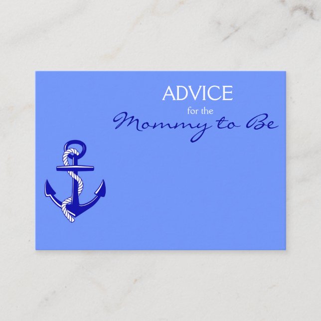 Conseil nautique bleu pour la maman à être cartes (Devant)