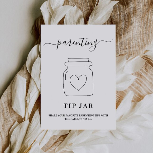 Conseil parental Jar Signal et carte de conseil Ba (Parenting Tip Jar Sign and Advice Card Baby Shower)