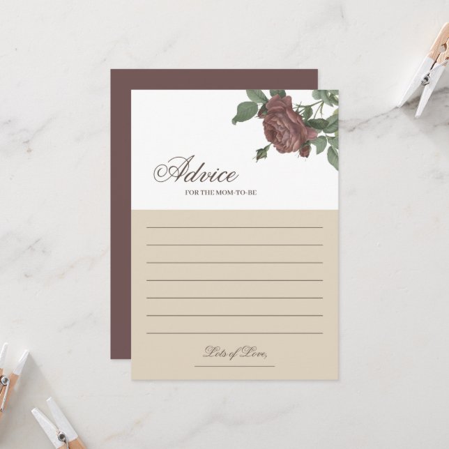 Conseil pour la carte or florale Burgundy Blush de (Devant/Arrière en situation)