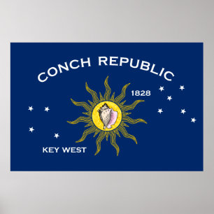 Conseil Republic Flag Key West Florida Poster
