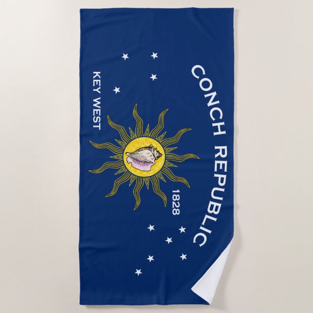 Conseil Republic Flag Key West Florida Strandtuch (Vorderseite)