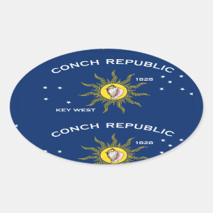 Conseil-Republik-Flagge Ovaler Aufkleber