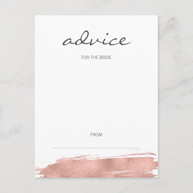 Conseil Rose Gold Brushstroke pour la carte de mar (Devant)