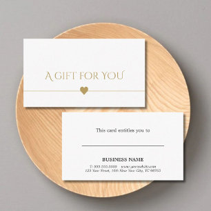 Conseil Simple Elegant blanc pur Faux Gold Carte cadeau