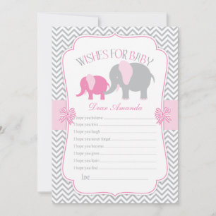 Conseil Voeux d'éléphant rose et gris pour carte bébé