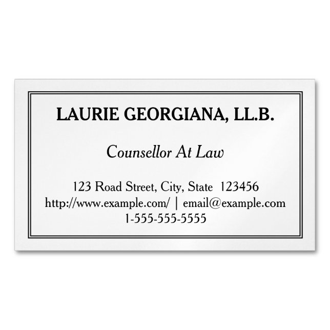 Conseiller discret au carte de visite magnétique (devant)
