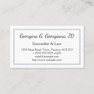 Conseiller Élégant Au Carte de visite De Droit