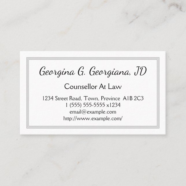 Conseiller Élégant Au Carte de visite De Droit (Devant)