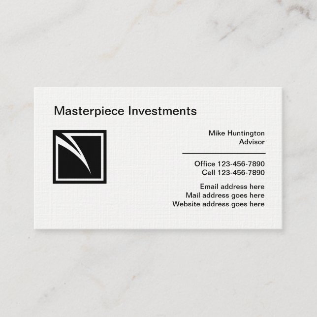Conseiller en investissement financier Linen Carte (Devant)