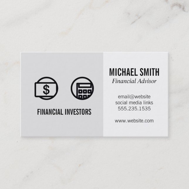 Conseiller financier | Investissements | Carte de  (Devant)