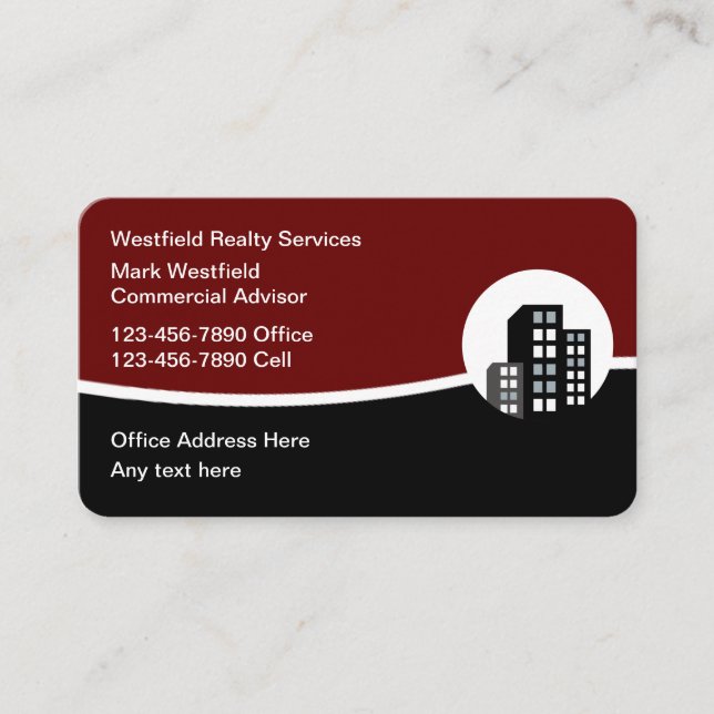 Conseiller immobilier commercial Cartes de visite (Devant)