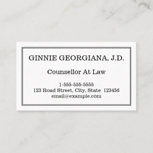 Conseiller Minimal Et Élégant Au Carte de visite D