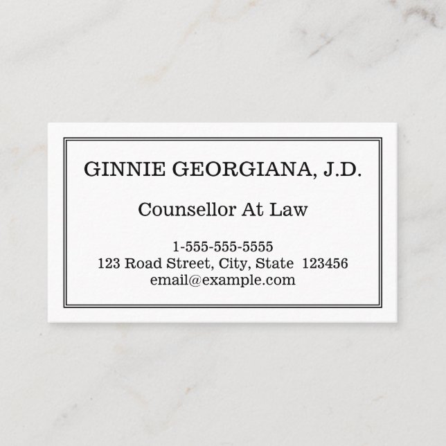 Conseiller Minimal Et Élégant Au Carte de visite D (Devant)