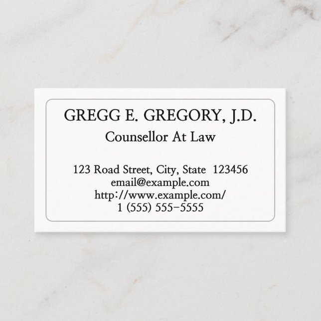 Conseiller Professionnel Carte de visite De Droit (Devant)