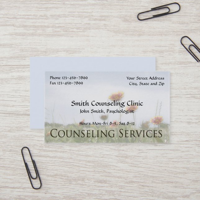 Conseiller Psychologue Carte de visite en santé me (Devant/Arrière en situation)