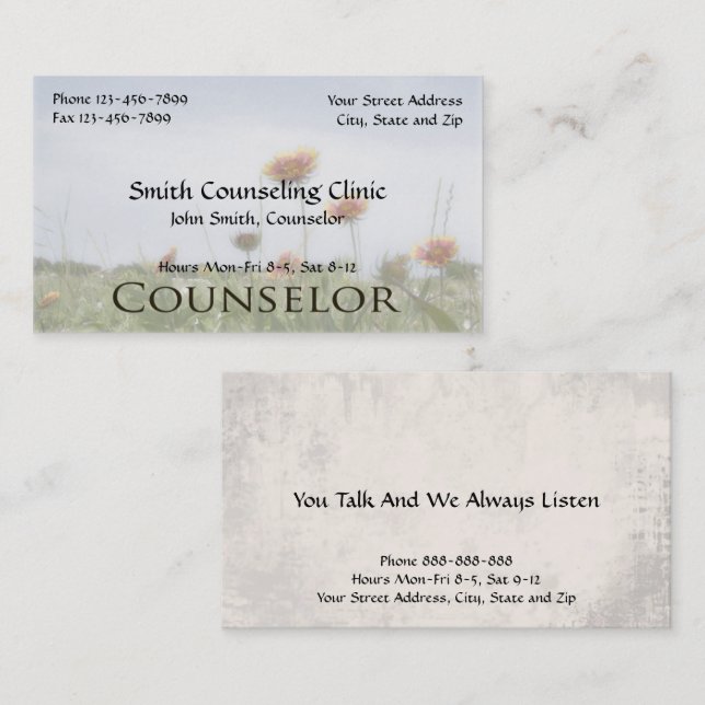 Conseiller Psychologue Carte de visite en santé me (Devant / Derrière)