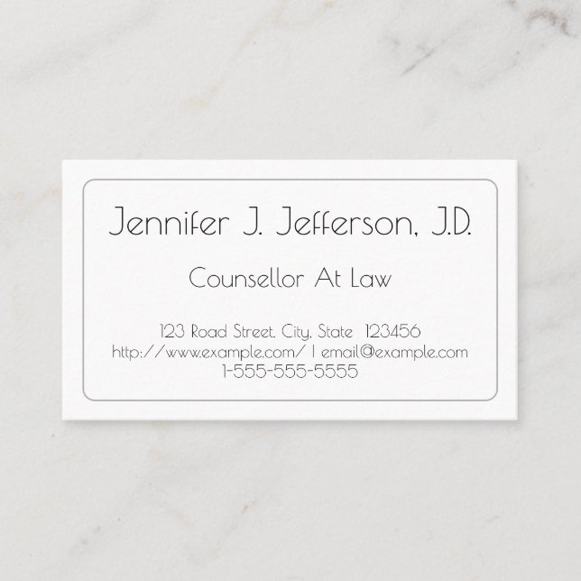 Conseiller Snazzy Au Carte de visite De Droit (Devant)
