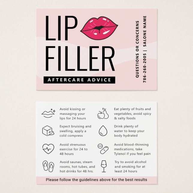 Conseils de soins après-complétion des lèvres rose (Devant & derrière)