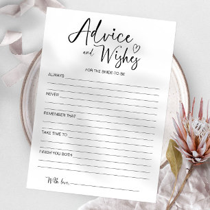 Conseils et souhaits pour la carte de future marié