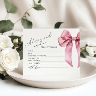Conseils et vœux de ruban rose carte de mariage