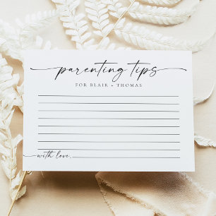 Conseils minimalistes de parents Baby shower carte