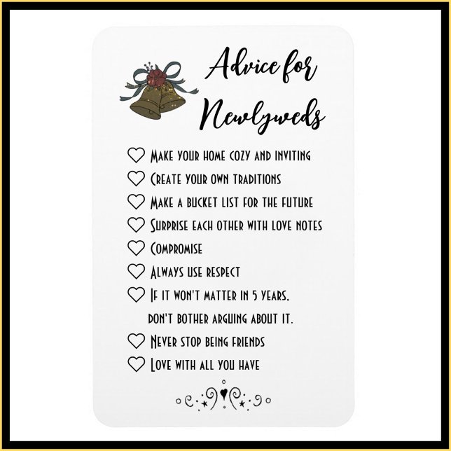 Conseils pour le Magnet des jeunes mariés (Bookmark my store! https://www.zazzle.com/store/capricepetit)