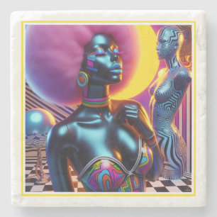 Consensual Sentry Ken Gage Fantasy Vaporwave Steinuntersetzer