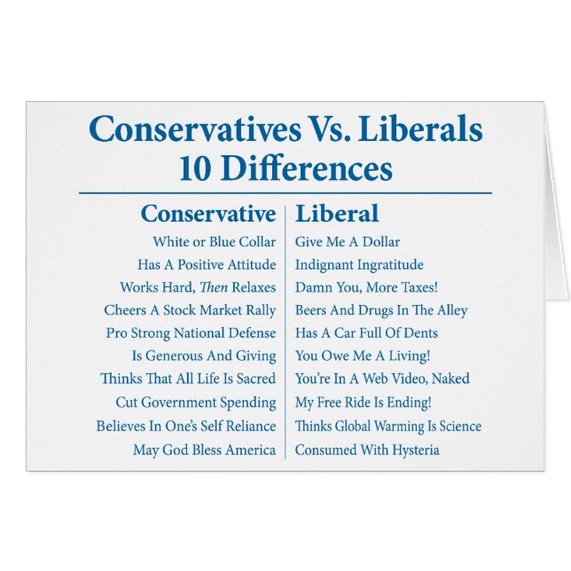 Conservateurs contre des libéraux 10 différences (Devant horizontal)
