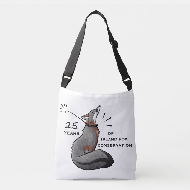Conservation Island Fox Cross Body Bag Tragetaschen Mit Langen Trägern (Vorderseite)
