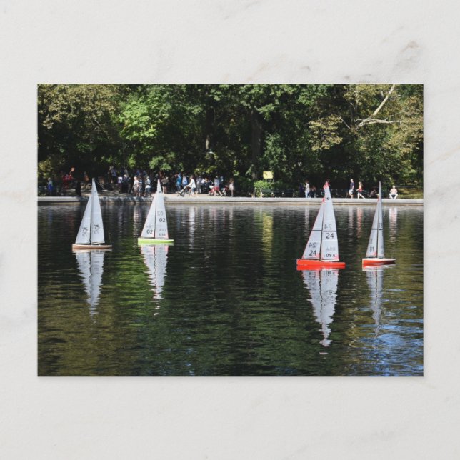 Conservatory Water Central Park Boat Pond New York Postkarte (Vorderseite)