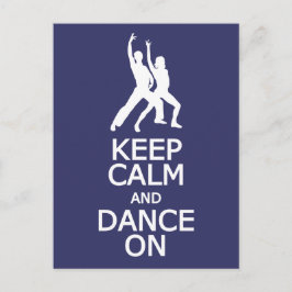 Conserver calme et danse sur carte postale personn