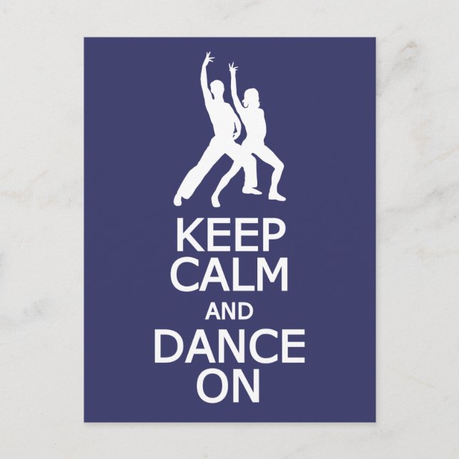 Conserver calme et danse sur carte postale personn (Devant)