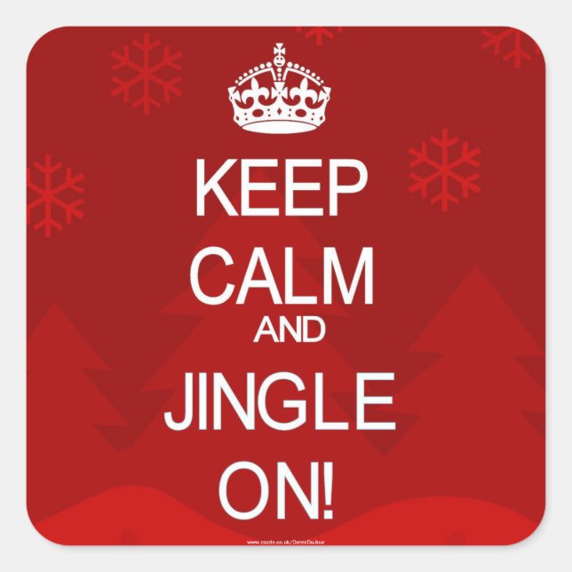 Conserver calme Noël Jingle rouge autocollants (Devant)