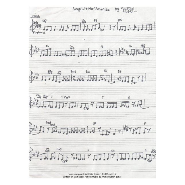 Conserver De La Feuille Promise Nappe De Musique (Devant)