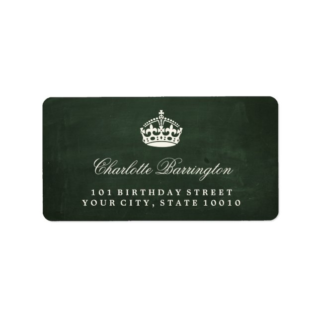 Conserver le calme Chalkboard Étiquettes de adress (Devant)